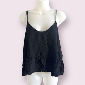Topshop Black Flowy A-Line Tank Top Size 10